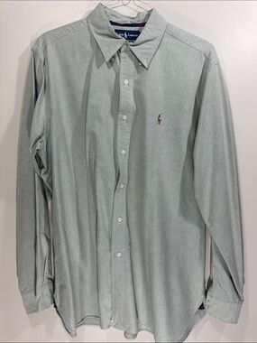 Polo by Ralph Lauren Logo Pale Sage Men’s Button-Down Dress Shirt Classic Fit XL